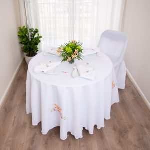 Mantel Bordado Redondo con 6 Servilletas