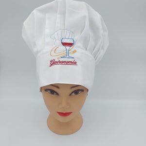 Gorro de Chef Champiñón Liceo Benjamín Vicuña Mackenna (Blanco y Negro)